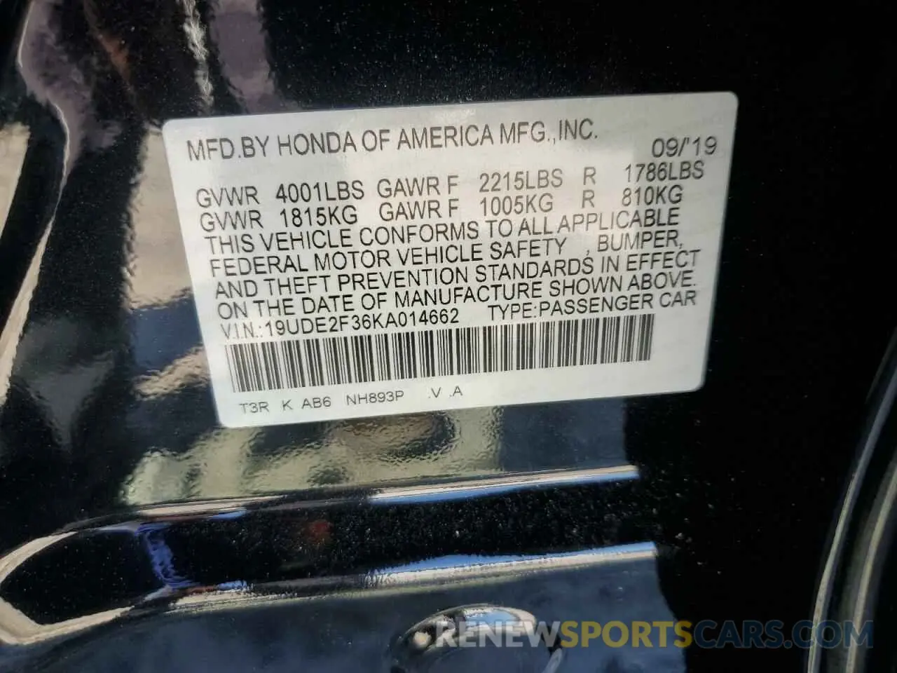 12 fotografías del automóvil dañado 19UDE2F36KA014662 ACURA ILX 2019