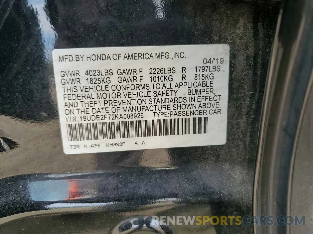 12 fotografías del automóvil dañado 19UDE2F72KA008926 ACURA ILX 2019