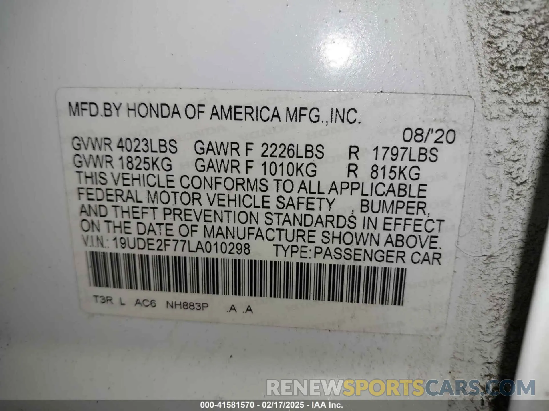 9 fotografías del automóvil dañado 19UDE2F77LA010298 ACURA ILX 2020