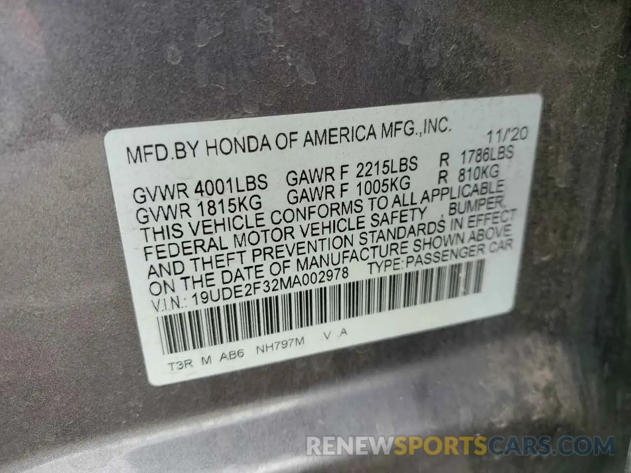 12 fotografías del automóvil dañado 19UDE2F32MA002978 ACURA ILX 2021