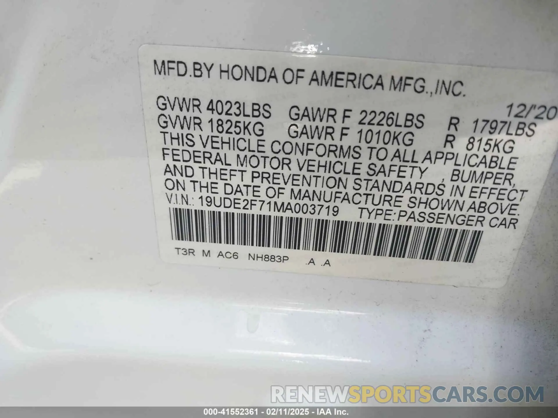 9 fotografías del automóvil dañado 19UDE2F71MA003719 ACURA ILX 2021