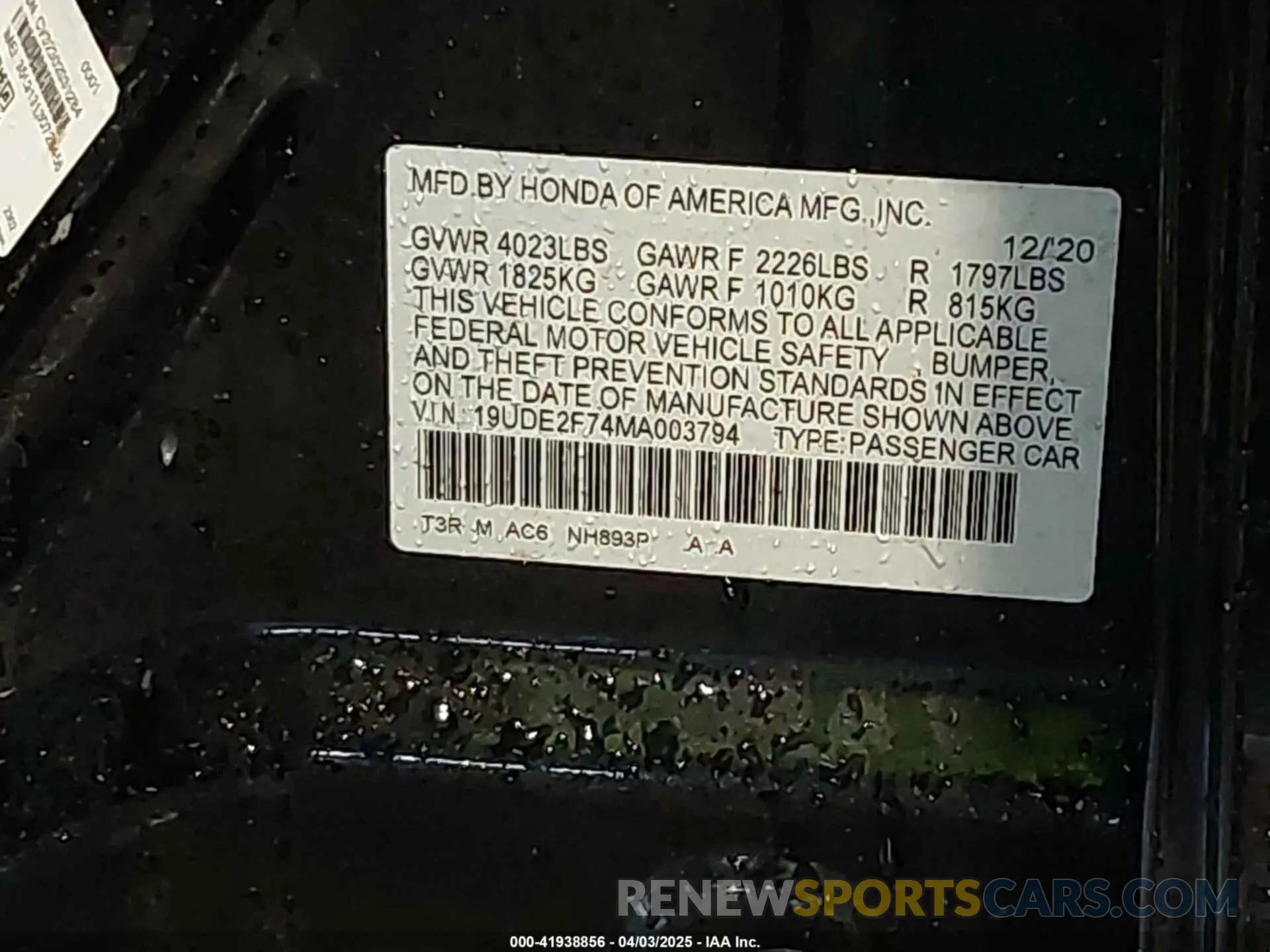 9 fotografías del automóvil dañado 19UDE2F74MA003794 ACURA ILX 2021