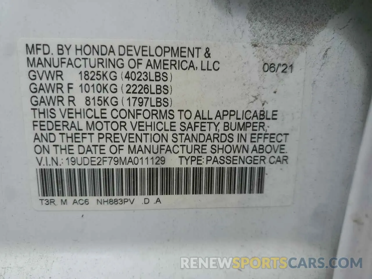 14 fotografías del automóvil dañado 19UDE2F79MA011129 ACURA ILX 2021