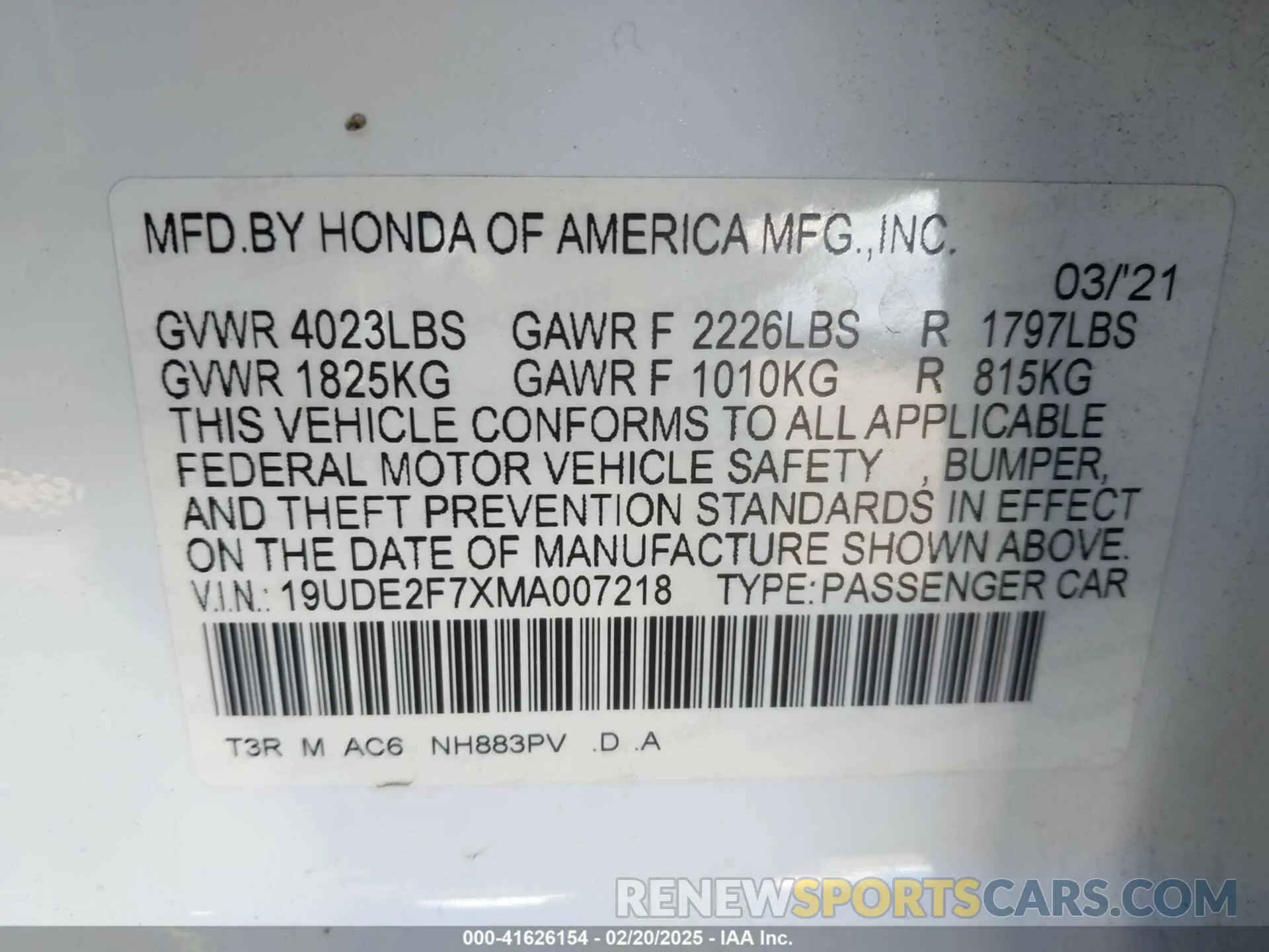 9 fotografías del automóvil dañado 19UDE2F7XMA007218 ACURA ILX 2021