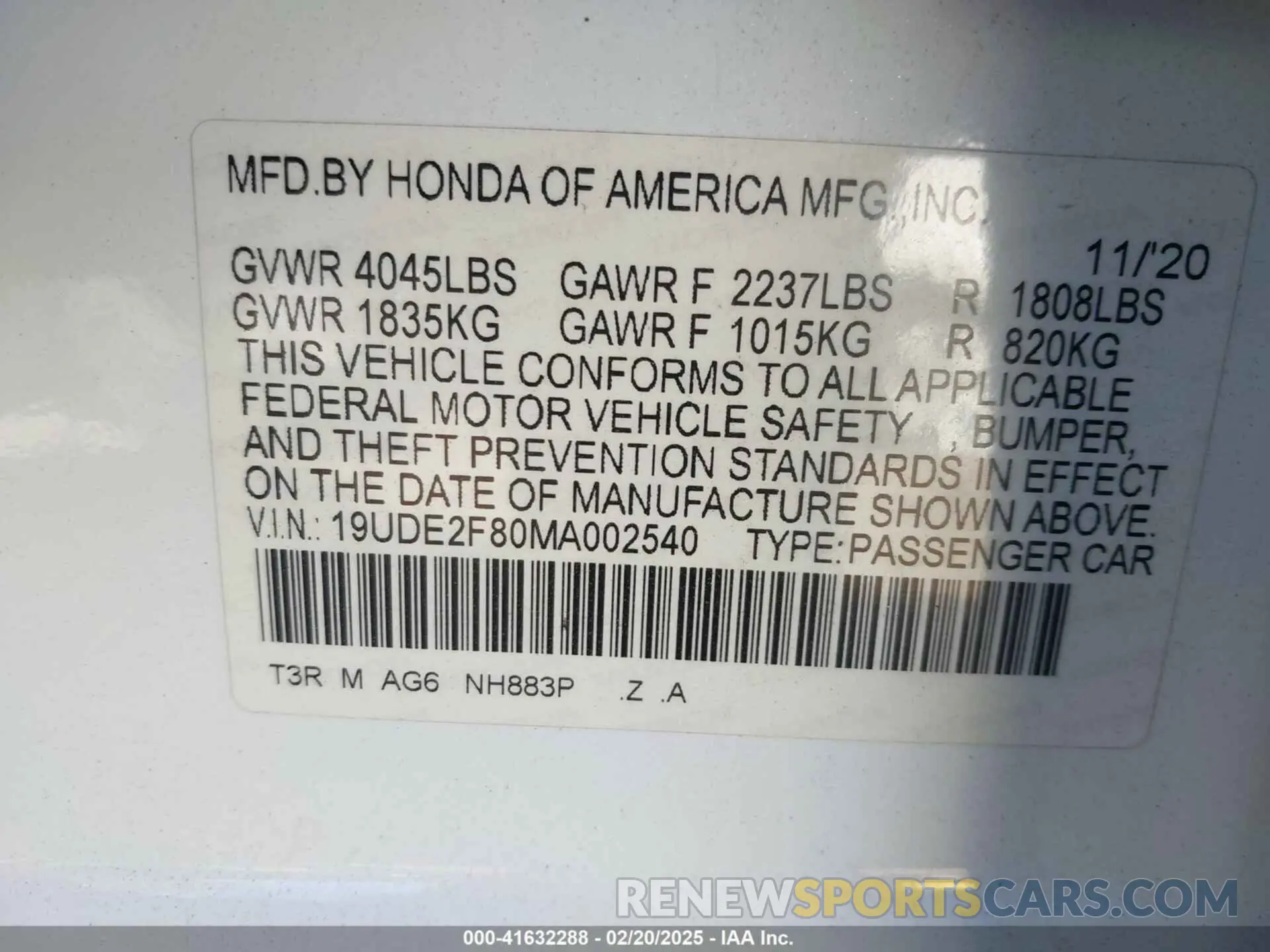 9 fotografías del automóvil dañado 19UDE2F80MA002540 ACURA ILX 2021