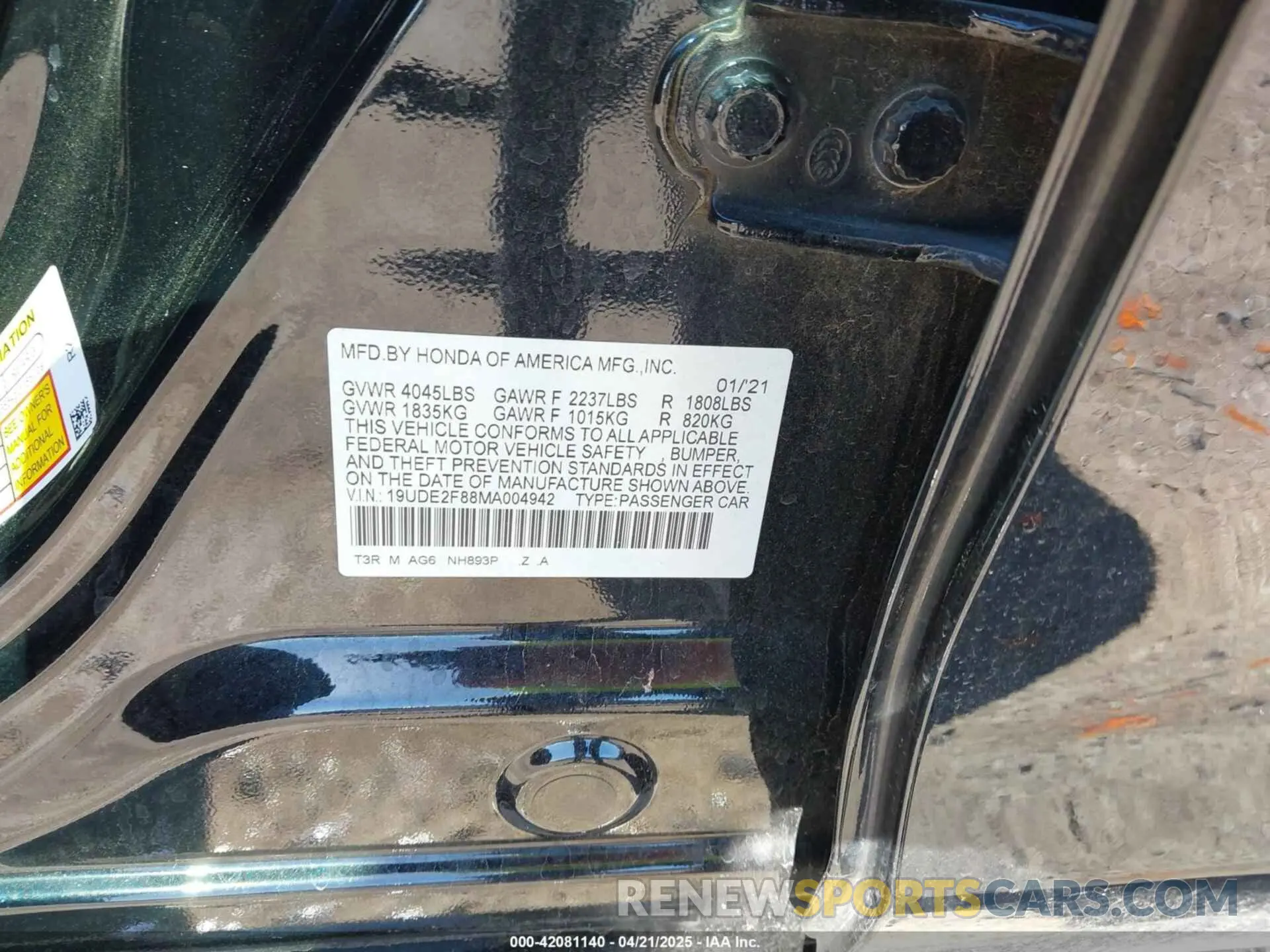 9 fotografías del automóvil dañado 19UDE2F88MA004942 ACURA ILX 2021