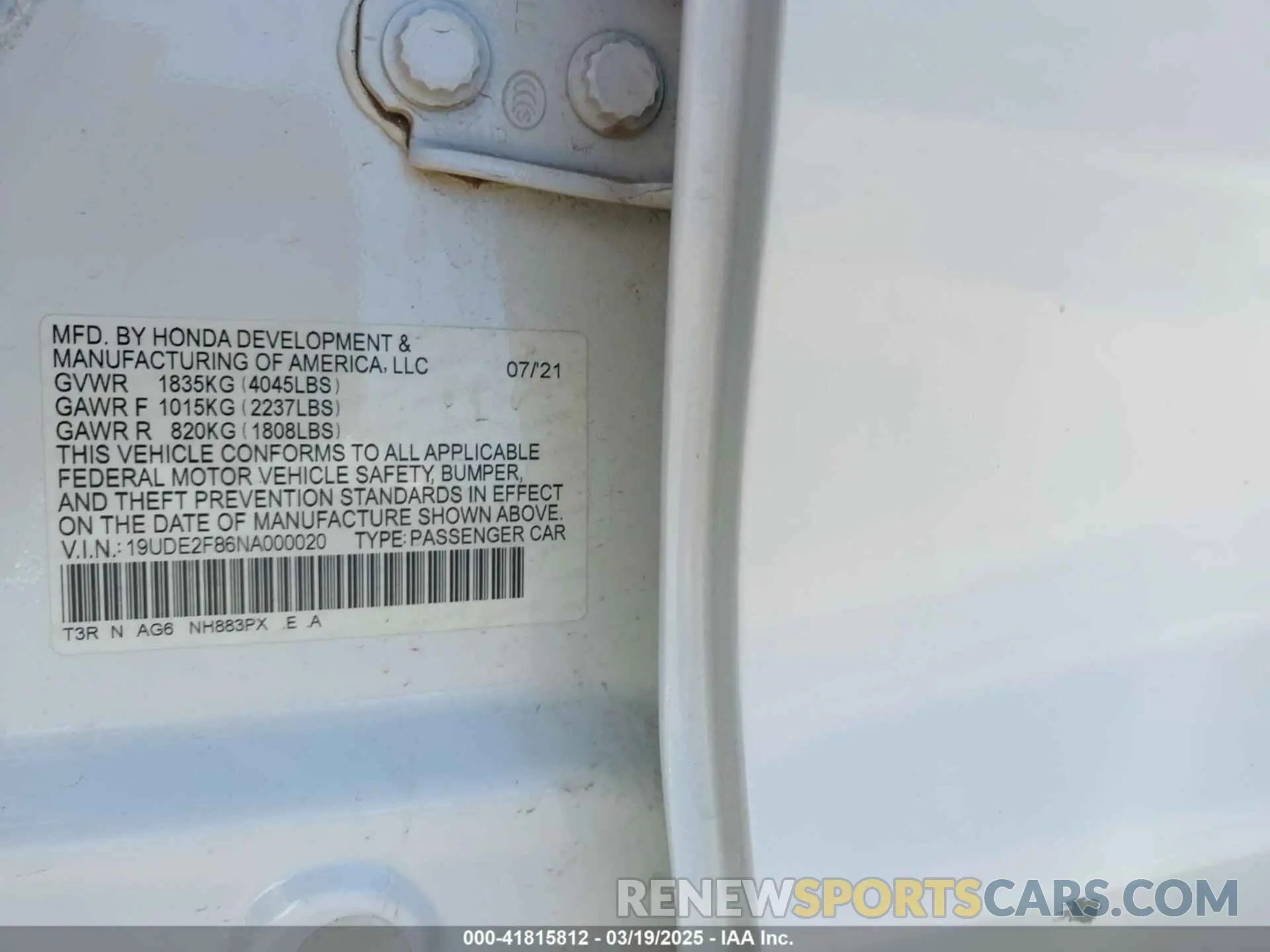 9 fotografías del automóvil dañado 19UDE2F86NA000020 ACURA ILX 2022