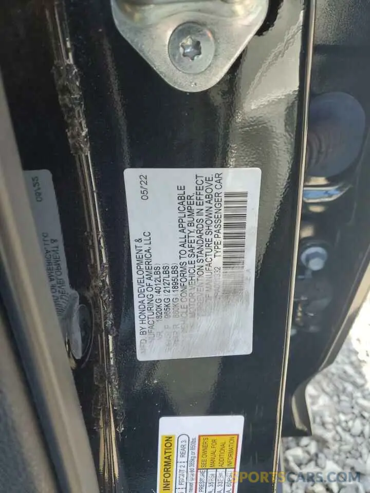 12 fotografías del automóvil dañado 19UDE4G72PA001332 ACURA INTEGRA A- 2023