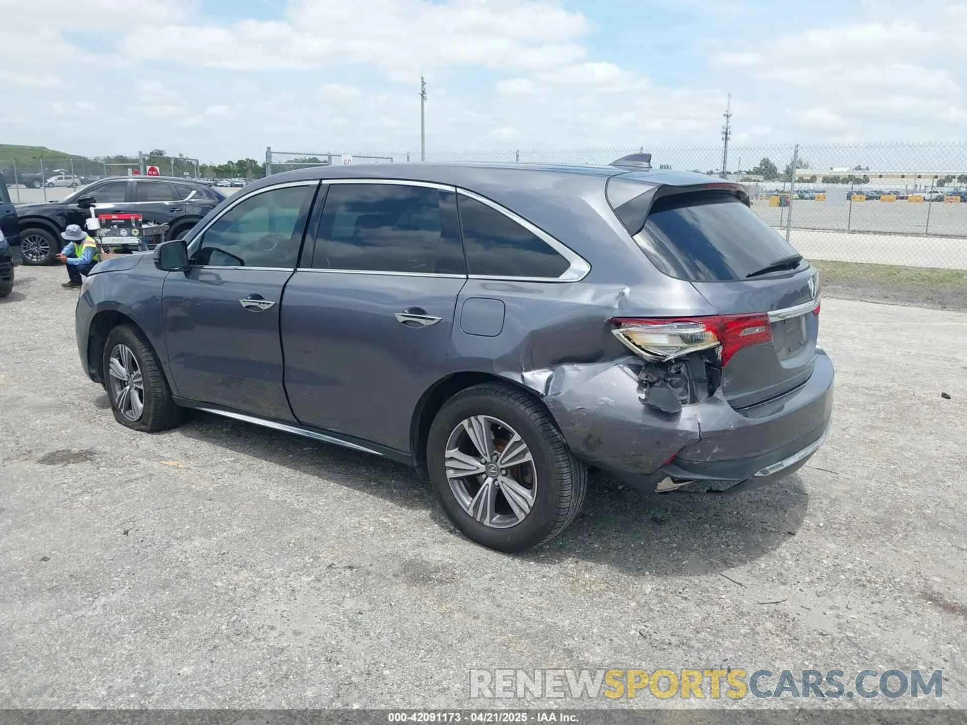 3 fotografías del automóvil dañado 5J8YD3H35KL012428 ACURA MDX 2019