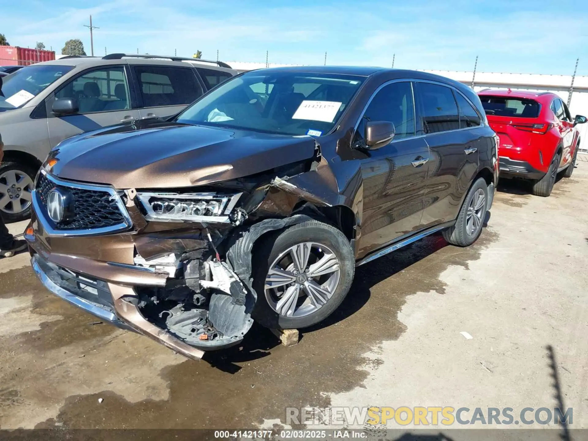 2 fotografías del automóvil dañado 5J8YD3H36KL001065 ACURA MDX 2019