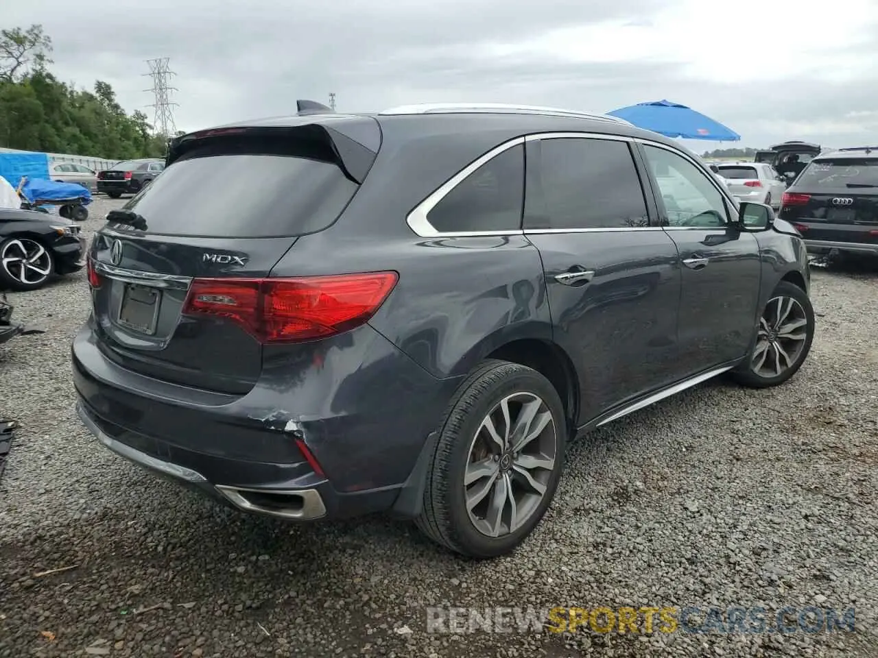 3 fotografías del automóvil dañado 5J8YD3H85KL002607 ACURA MDX 2019