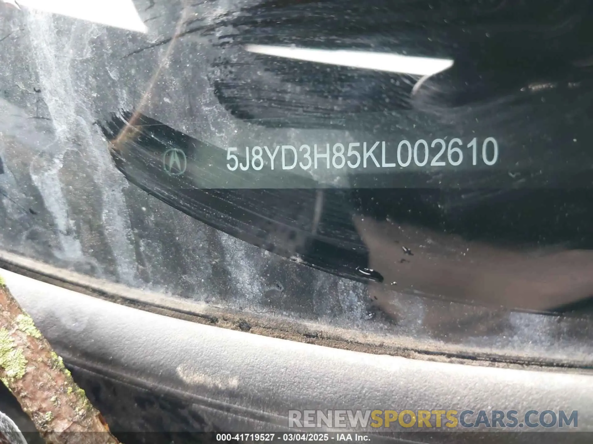 9 fotografías del automóvil dañado 5J8YD3H85KL002610 ACURA MDX 2019