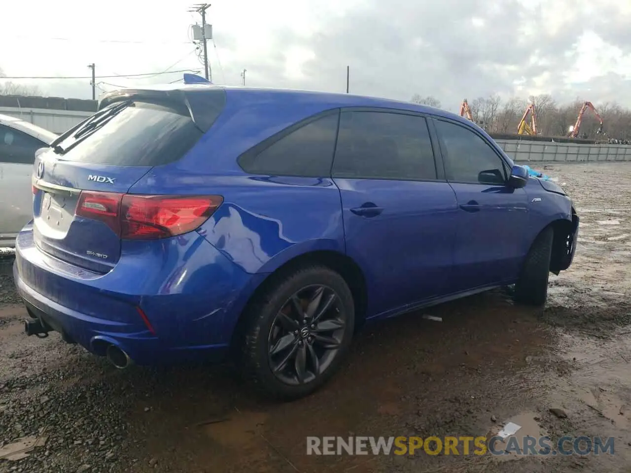 3 fotografías del automóvil dañado 5J8YD4H08KL011219 ACURA MDX 2019