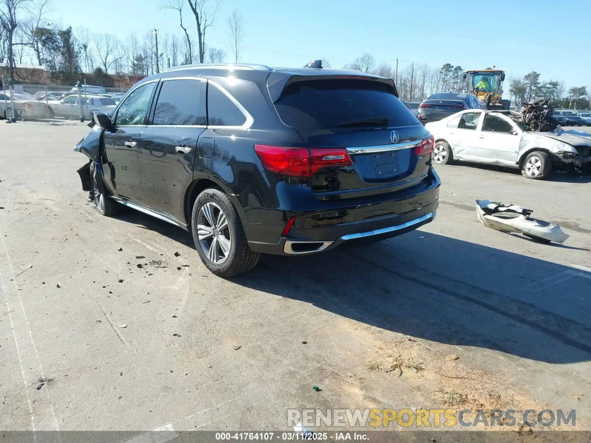 3 fotografías del automóvil dañado 5J8YD4H33KL033106 ACURA MDX 2019