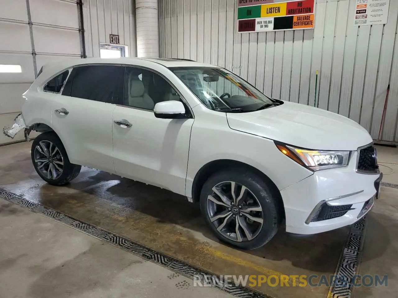 4 fotografías del automóvil dañado 5J8YD4H81KL003761 ACURA MDX 2019