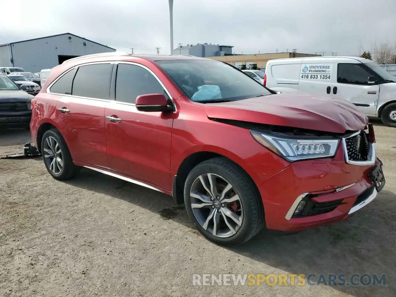 4 fotografías del automóvil dañado 5J8YD4H83KL800058 ACURA MDX 2019
