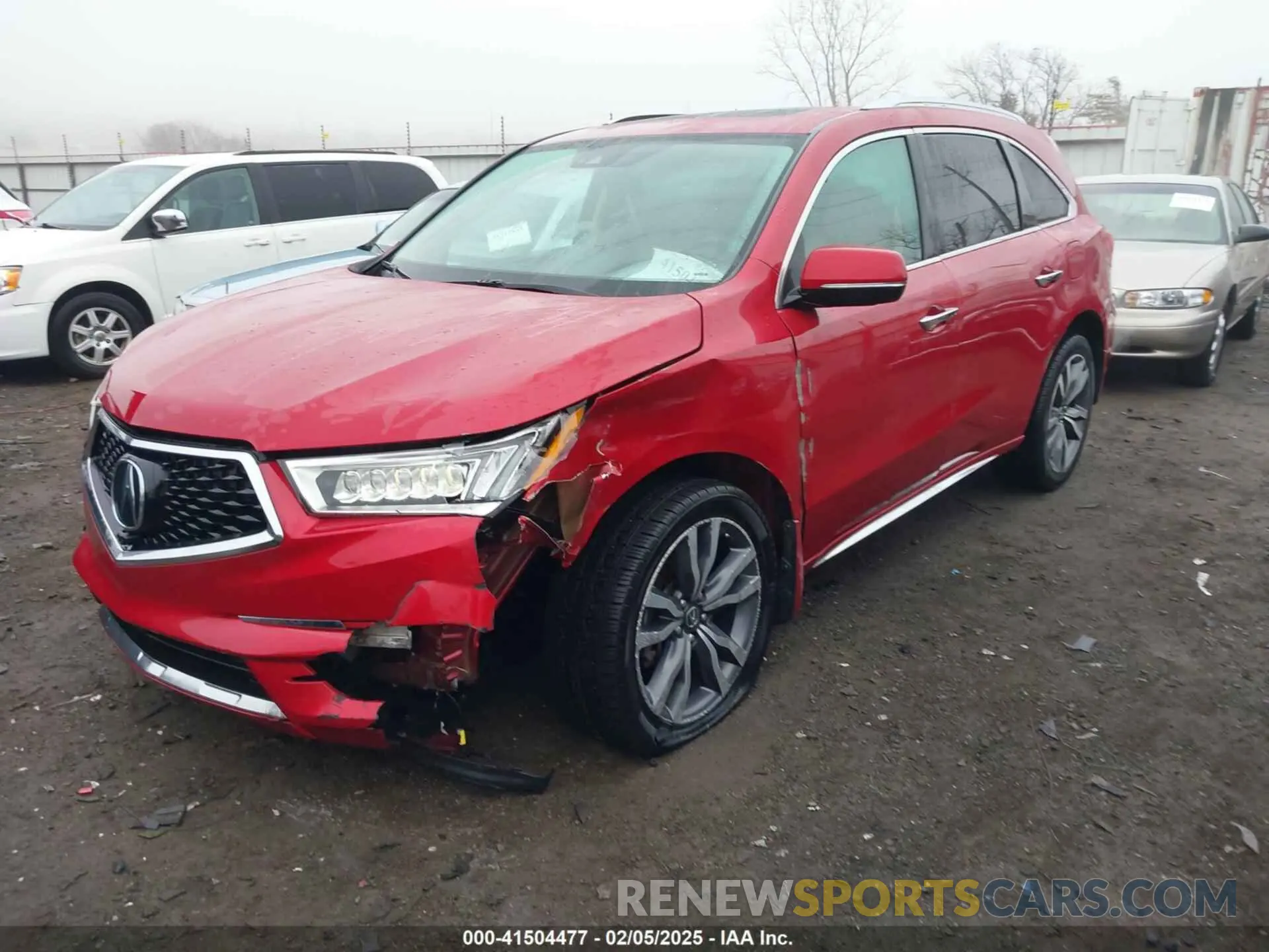 2 fotografías del automóvil dañado 5J8YD4H8XKL013639 ACURA MDX 2019