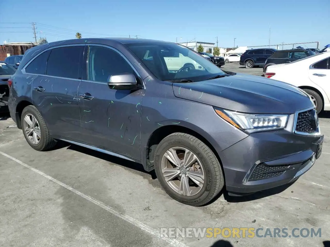 4 fotografías del automóvil dañado 5J8YD3H36LL012407 ACURA MDX 2020