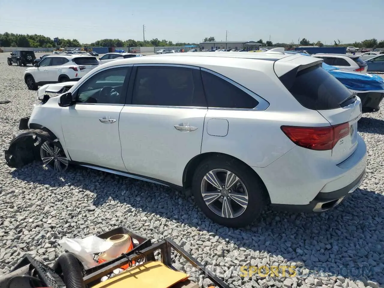 2 fotografías del automóvil dañado 5J8YD3H37LL001853 ACURA MDX 2020