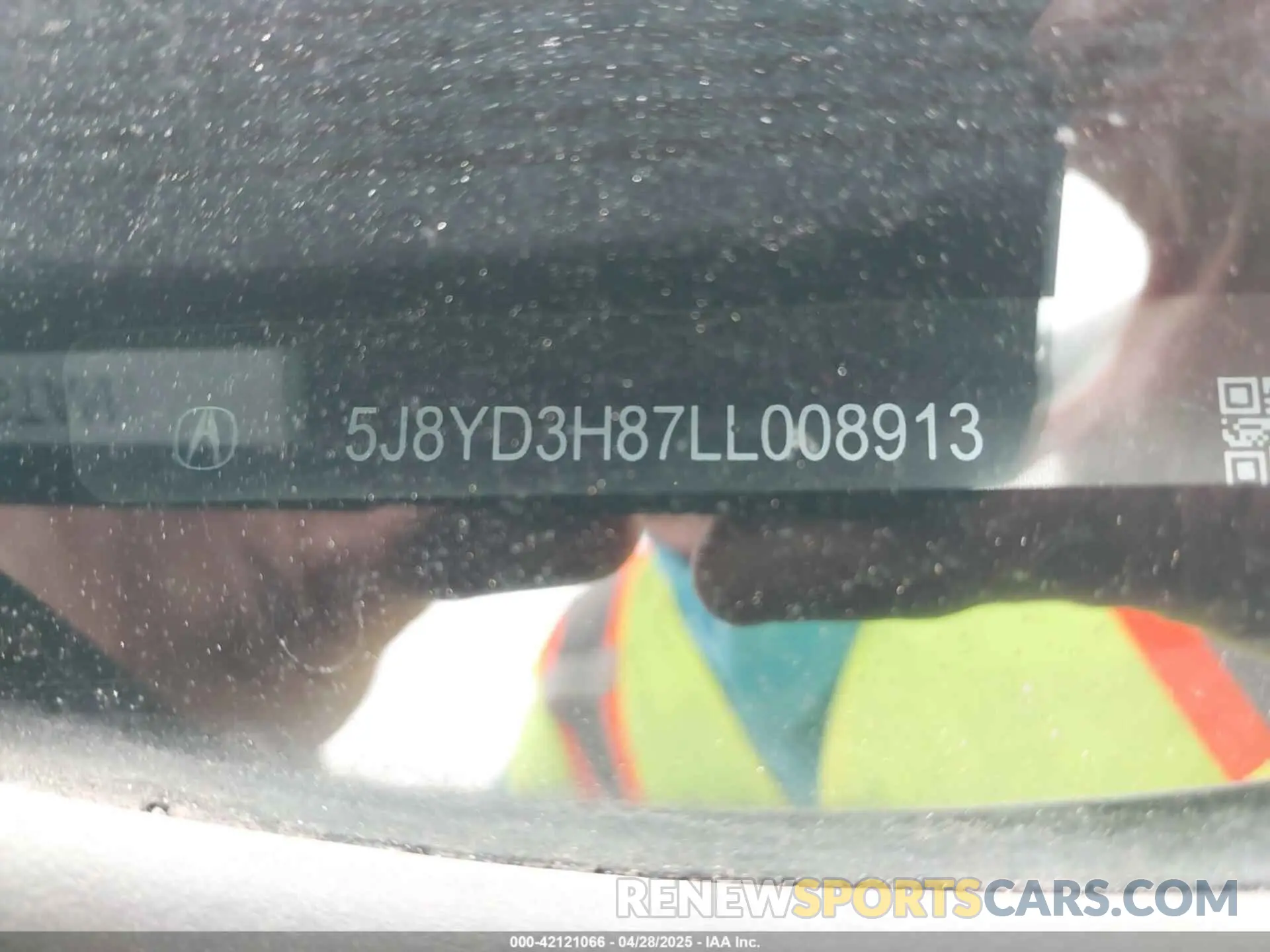 9 fotografías del automóvil dañado 5J8YD3H87LL008913 ACURA MDX 2020