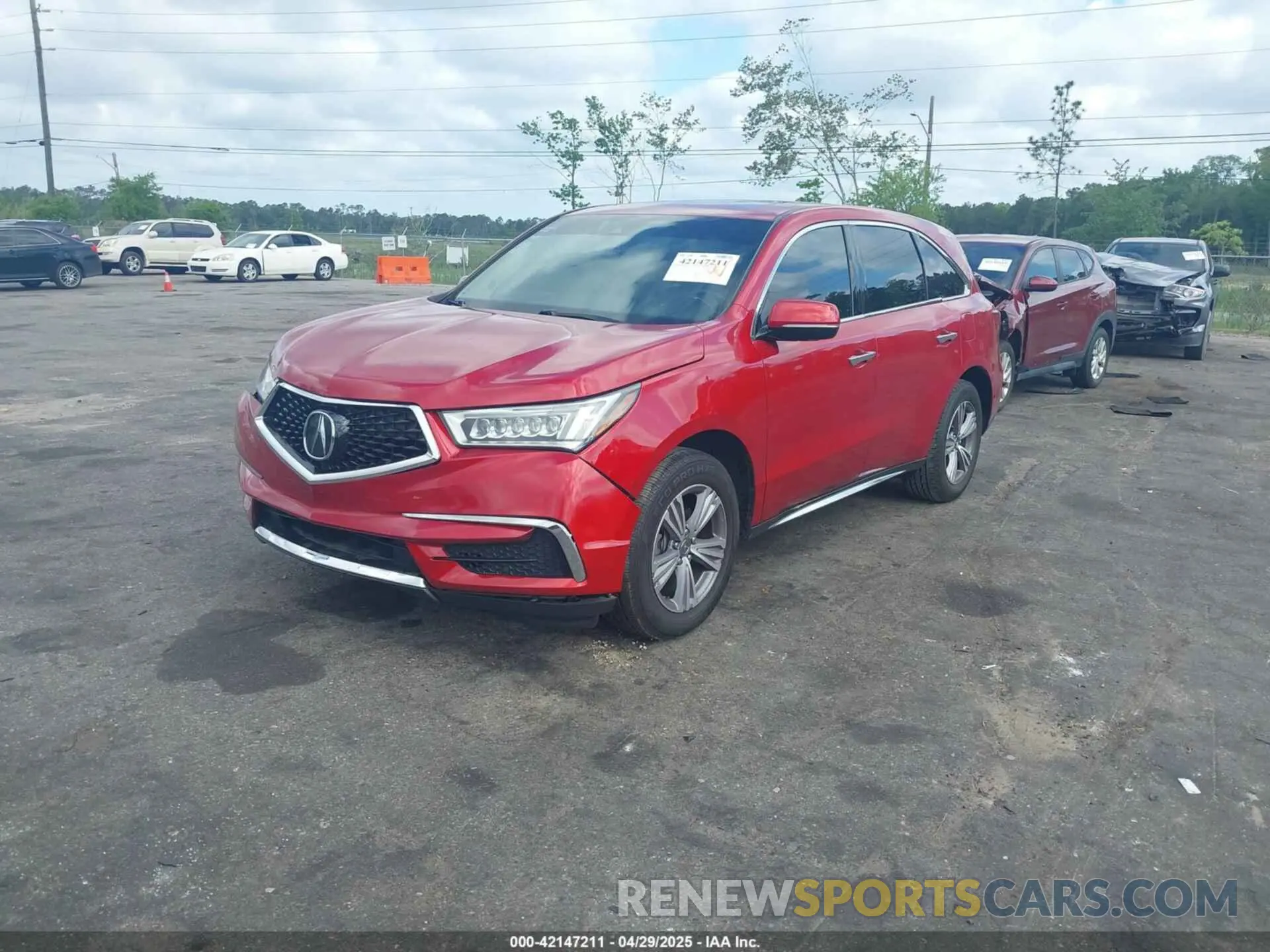 2 fotografías del automóvil dañado 5J8YD4H33LL033270 ACURA MDX 2020