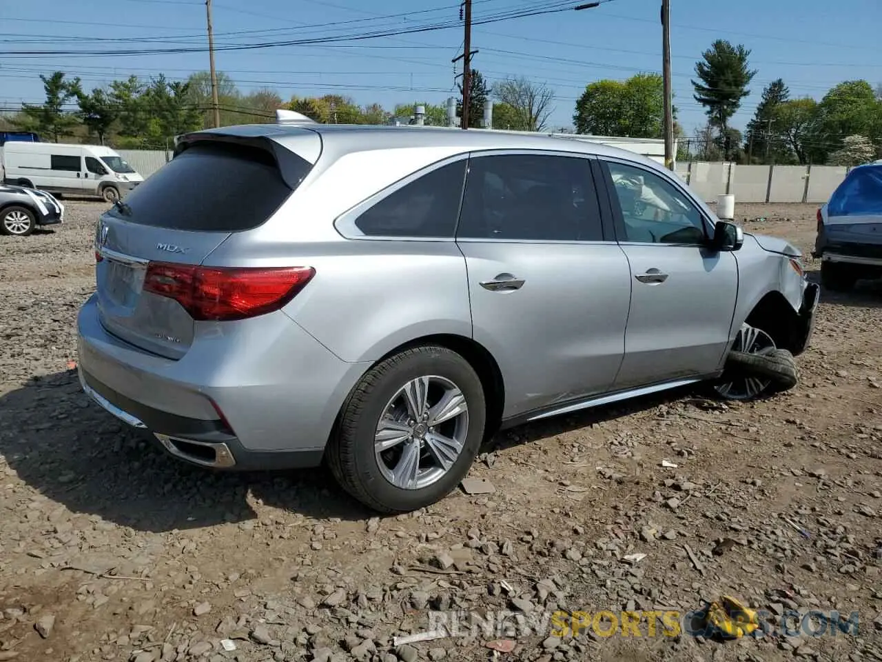 3 fotografías del automóvil dañado 5J8YD4H38LL035953 ACURA MDX 2020