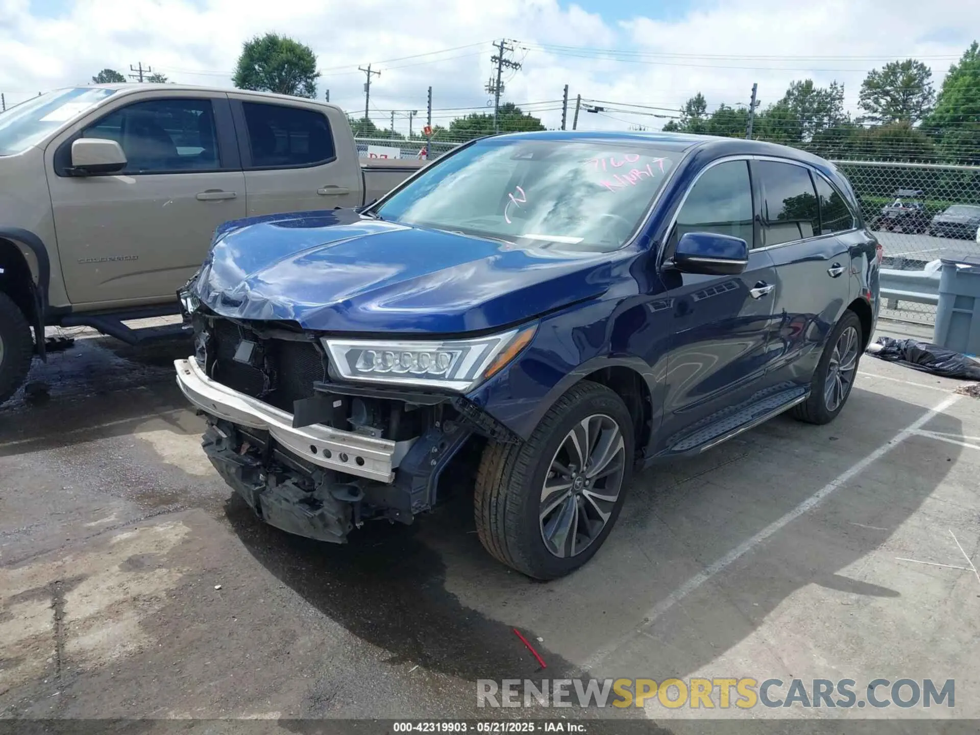 2 fotografías del automóvil dañado 5J8YD4H57LL007160 ACURA MDX 2020