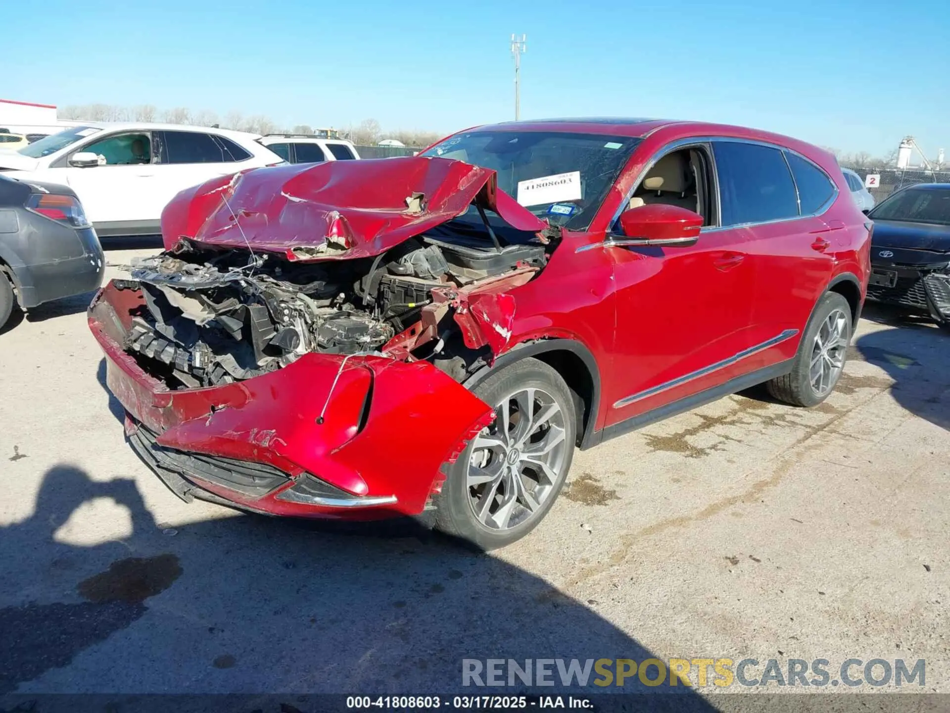 2 fotografías del automóvil dañado 5J8YD9H49NL002095 ACURA MDX 2022