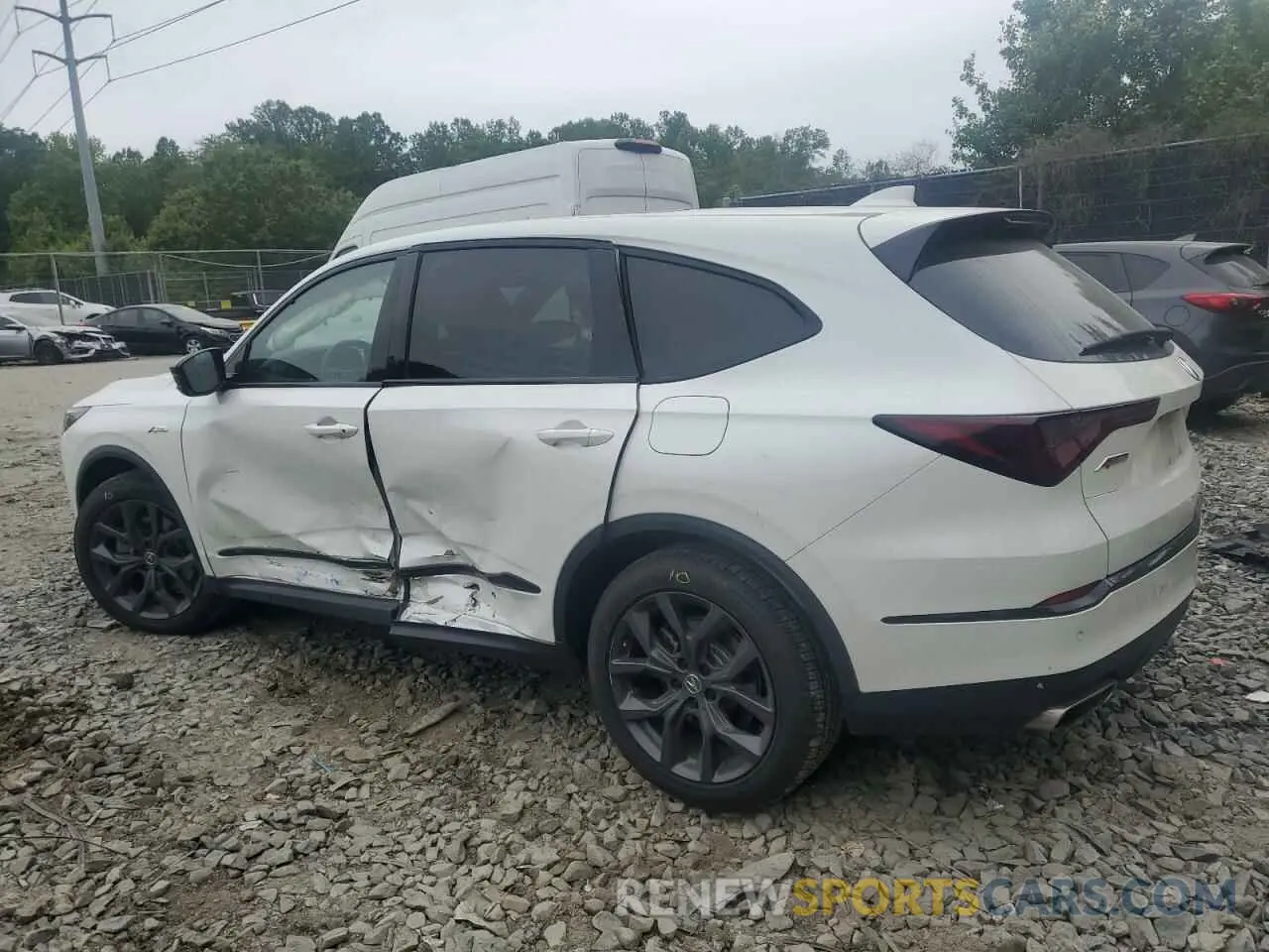 2 fotografías del automóvil dañado 5J8YE1H00NL047759 ACURA MDX 2022