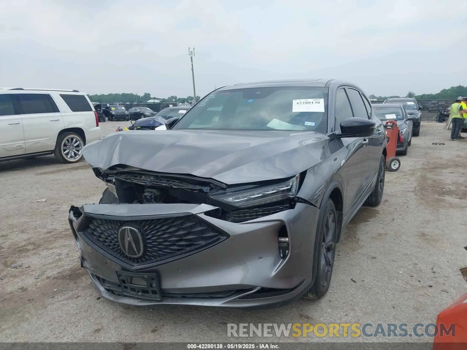 2 fotografías del automóvil dañado 5J8YE1H06NL050763 ACURA MDX 2022