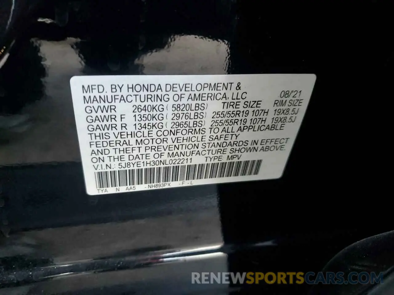 13 fotografías del automóvil dañado 5J8YE1H30NL022211 ACURA MDX 2022