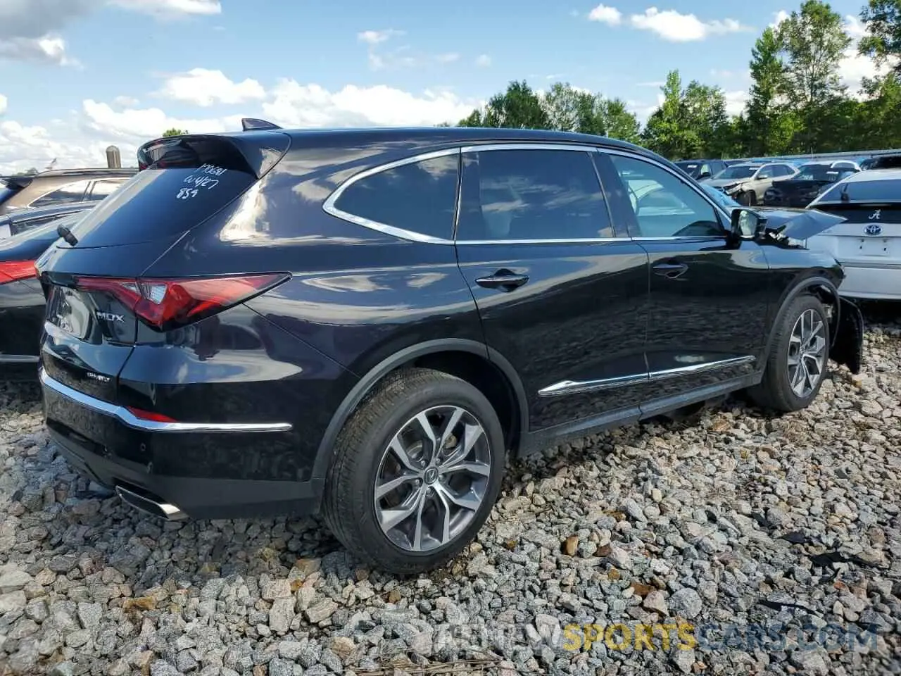 3 fotografías del automóvil dañado 5J8YE1H48NL037421 ACURA MDX 2022