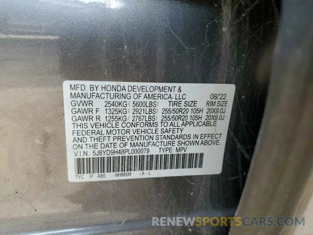 13 fotografías del automóvil dañado 5J8YD9H48PL000079 ACURA MDX 2023
