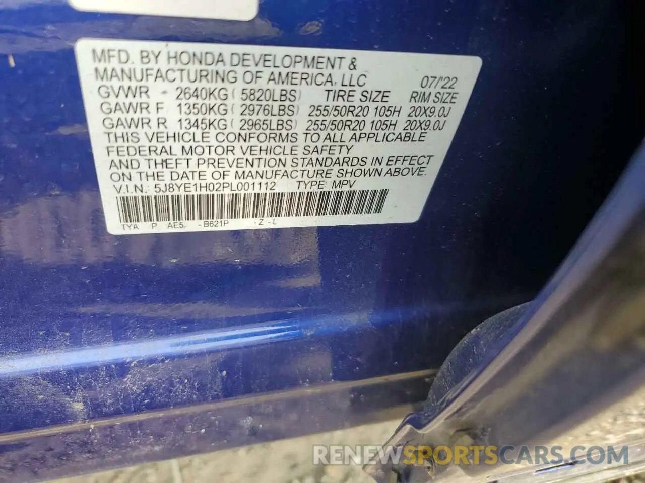 14 fotografías del automóvil dañado 5J8YE1H02PL001112 ACURA MDX 2023