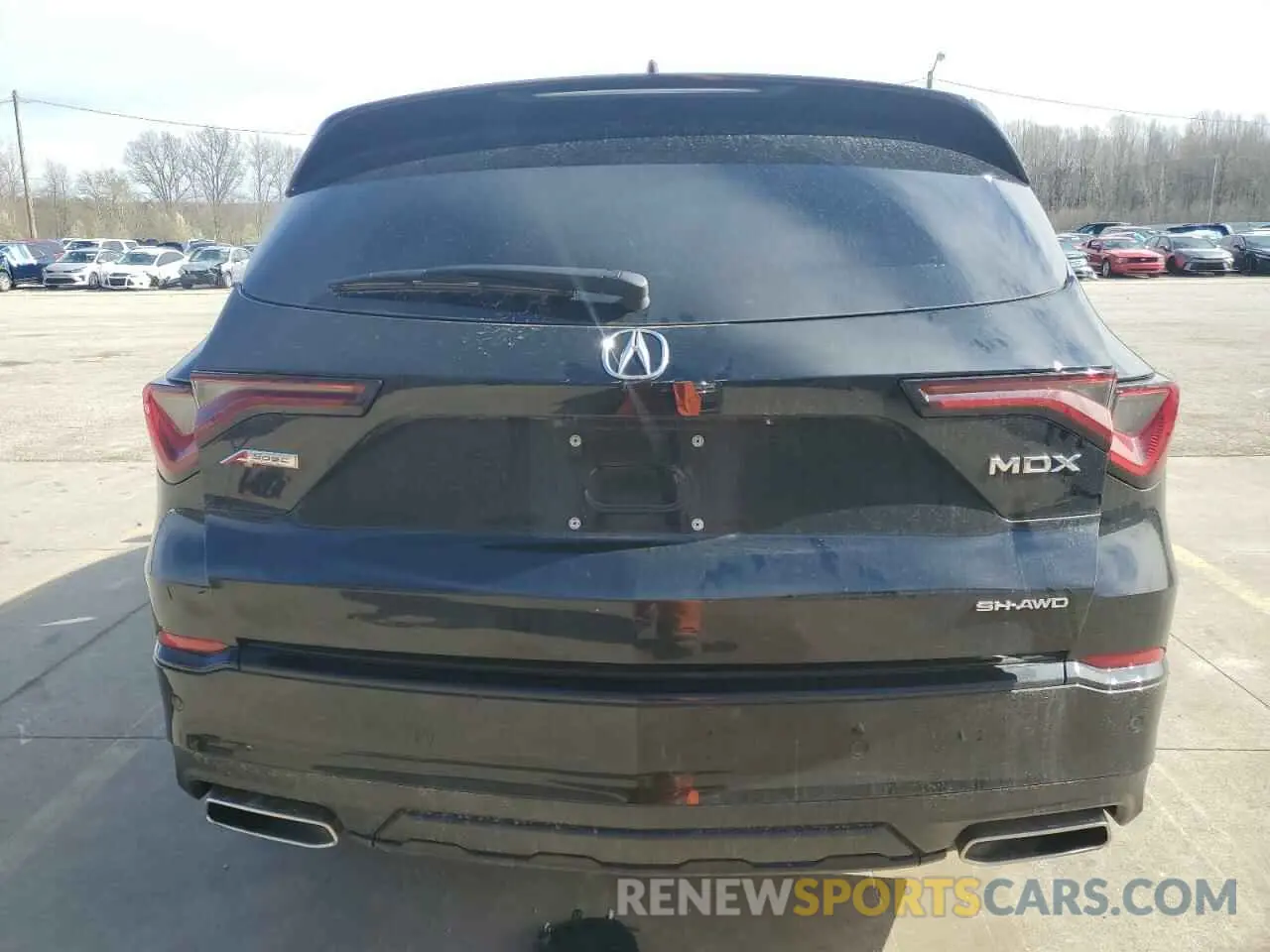 6 fotografías del automóvil dañado 5J8YE1H06PL012727 ACURA MDX 2023