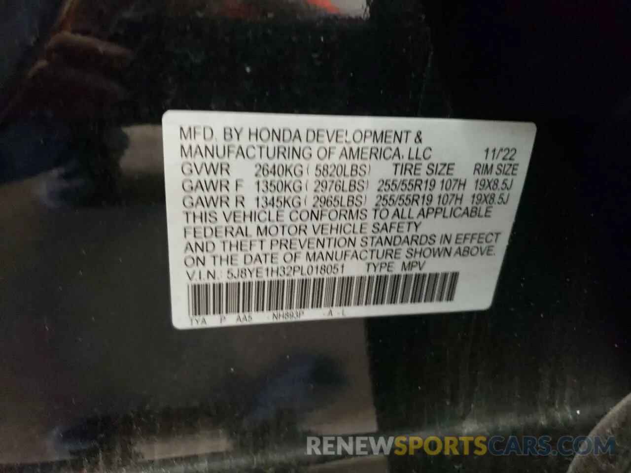 13 fotografías del automóvil dañado 5J8YE1H32PL018051 ACURA MDX 2023
