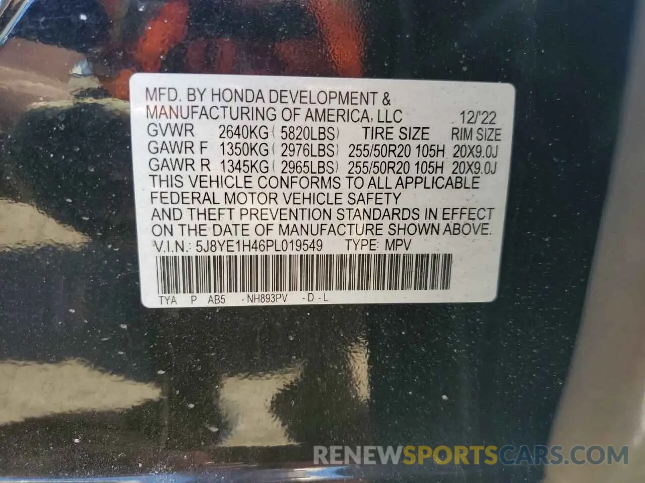 13 fotografías del automóvil dañado 5J8YE1H46PL019549 ACURA MDX 2023