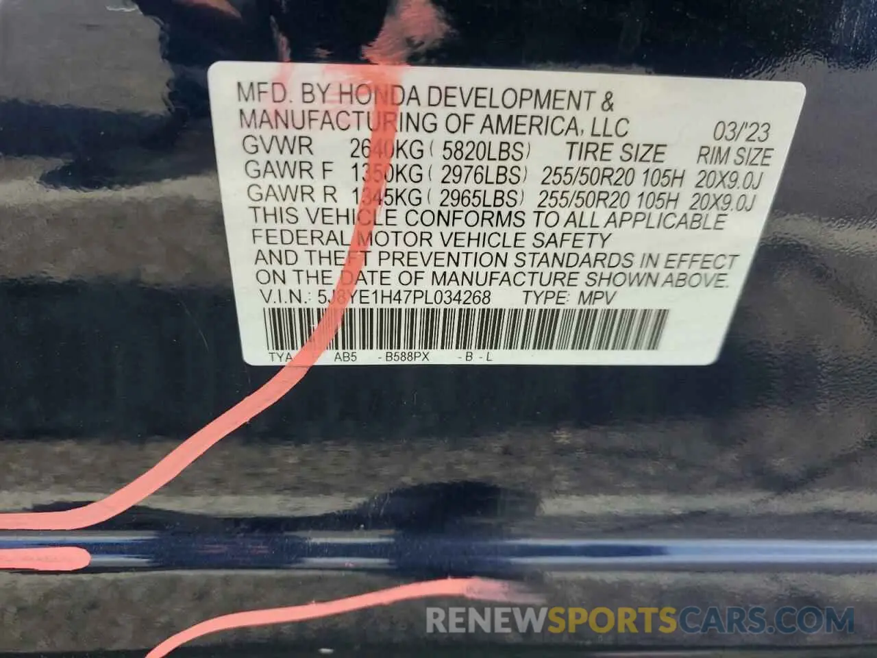 13 fotografías del automóvil dañado 5J8YE1H47PL034268 ACURA MDX 2023
