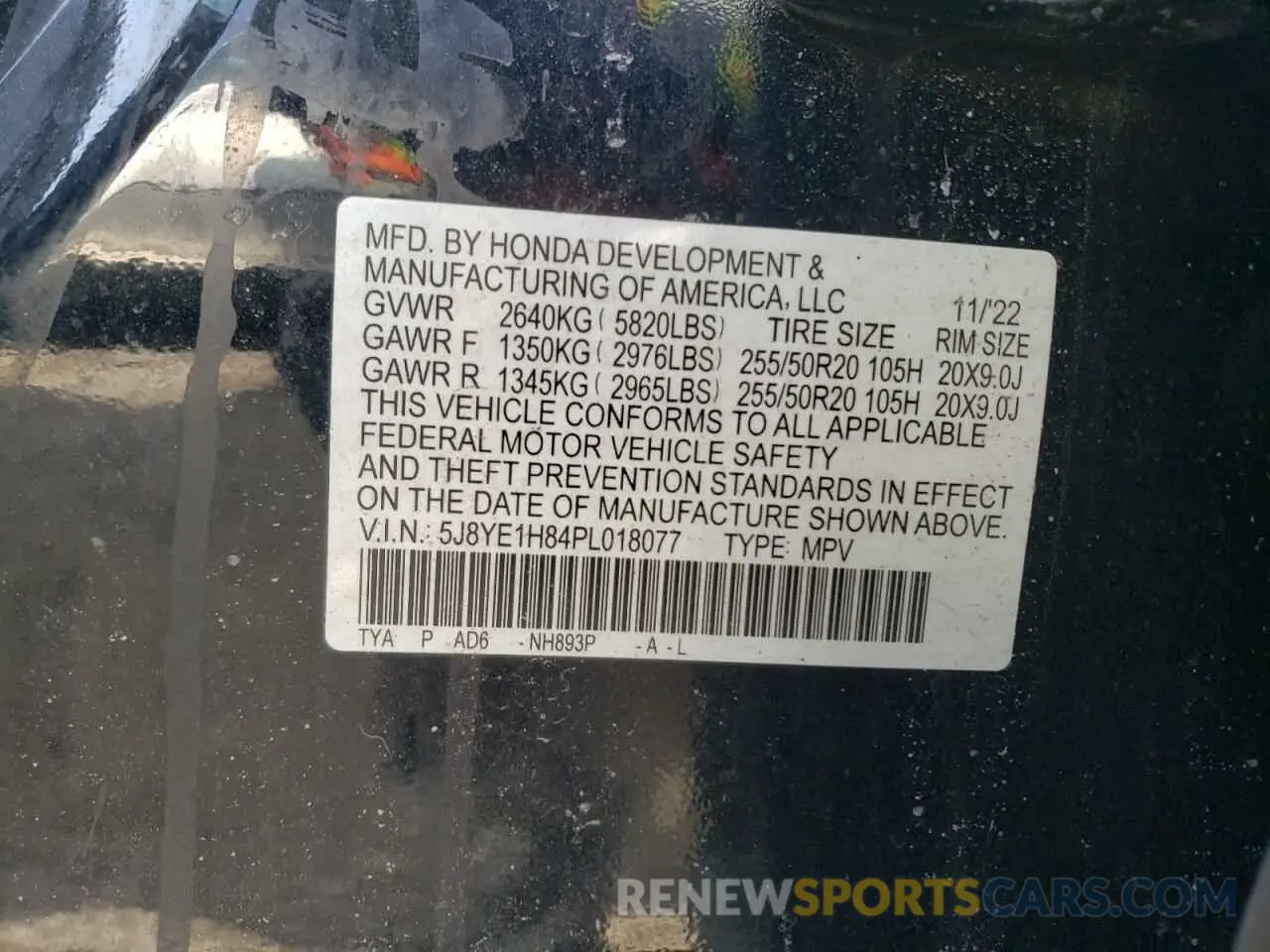 13 fotografías del automóvil dañado 5J8YE1H84PL018077 ACURA MDX 2023
