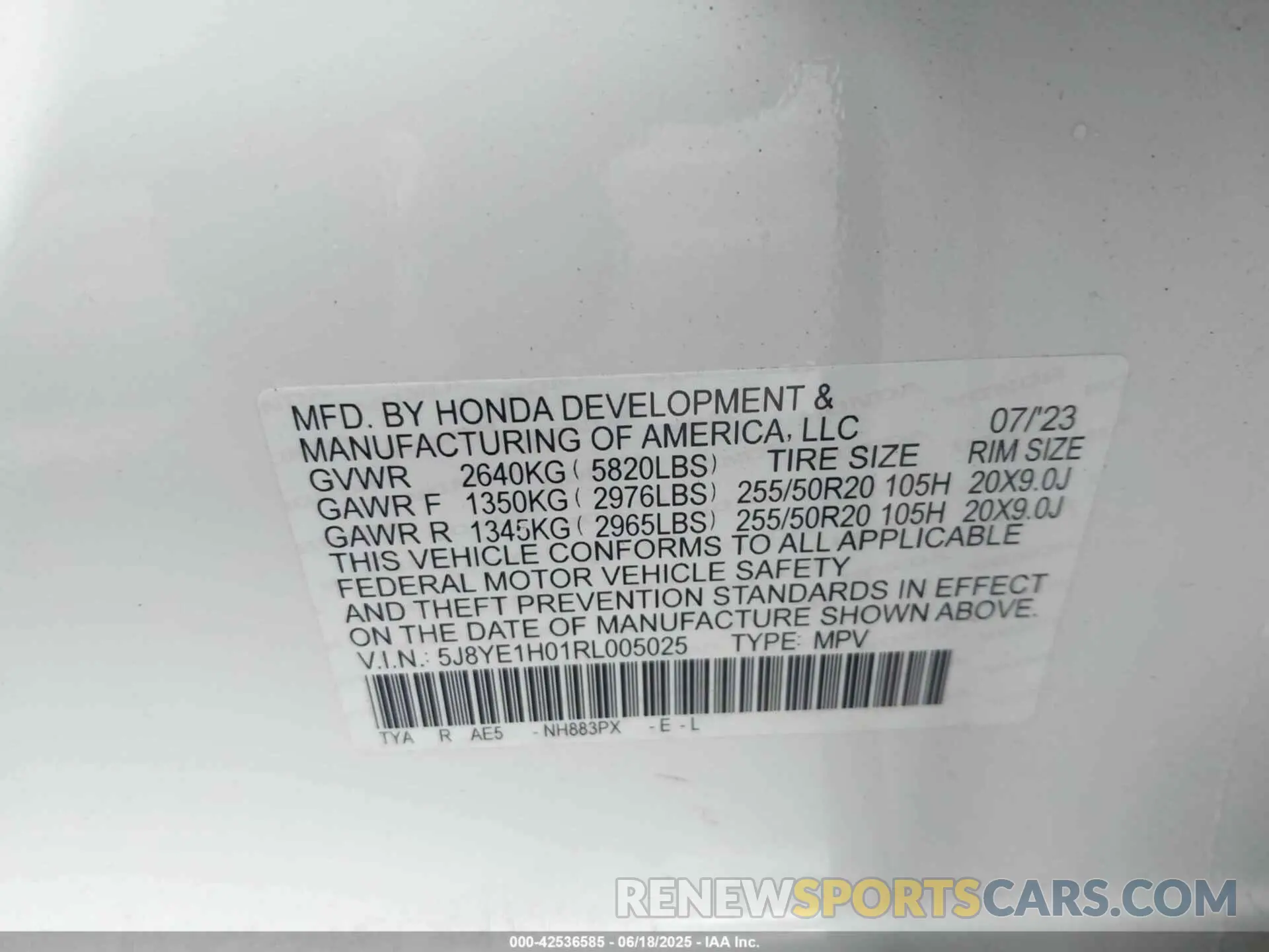 9 fotografías del automóvil dañado 5J8YE1H01RL005025 ACURA MDX 2024