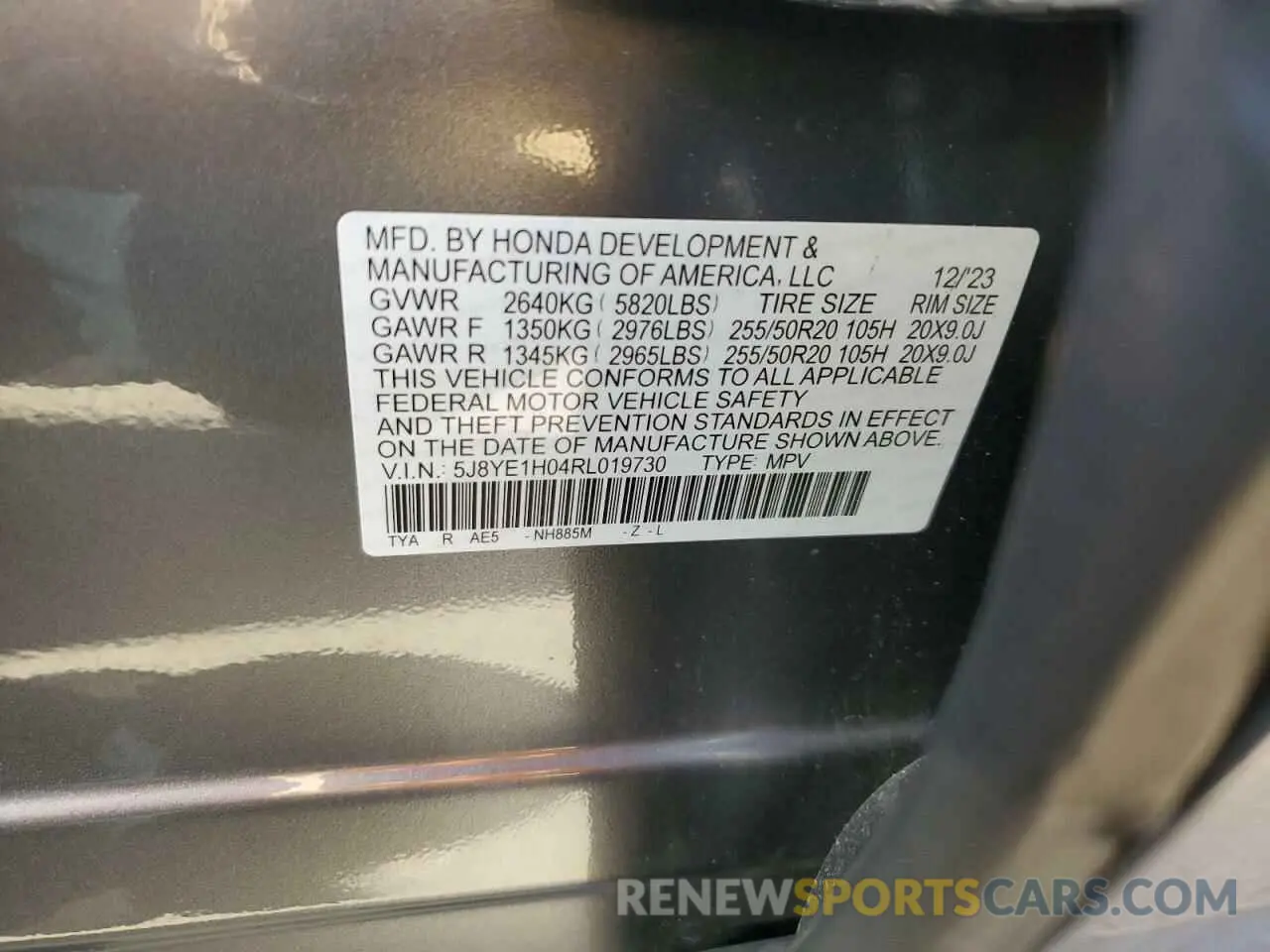 13 fotografías del automóvil dañado 5J8YE1H04RL019730 ACURA MDX 2024
