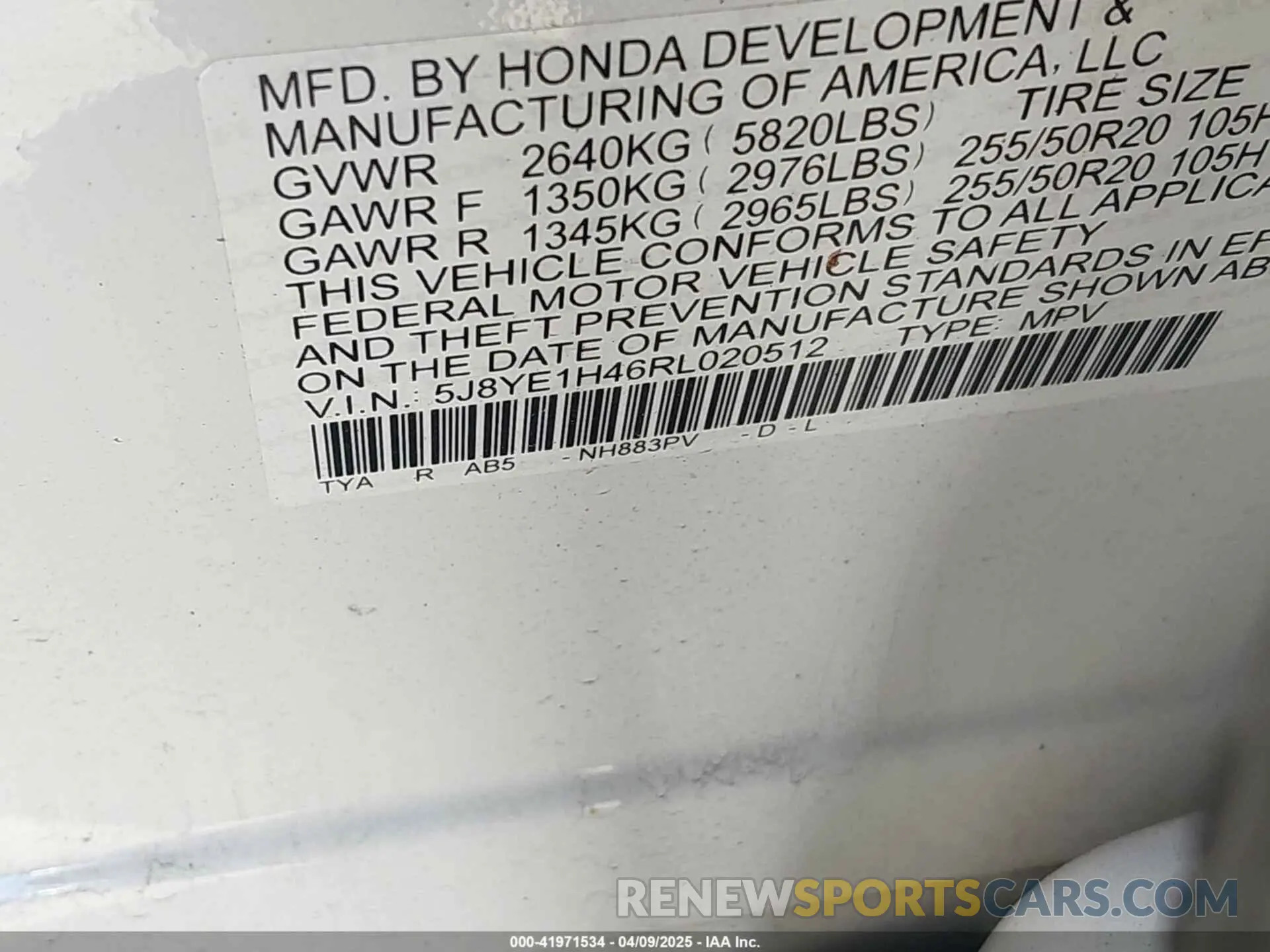 9 fotografías del automóvil dañado 5J8YE1H46RL020512 ACURA MDX 2024