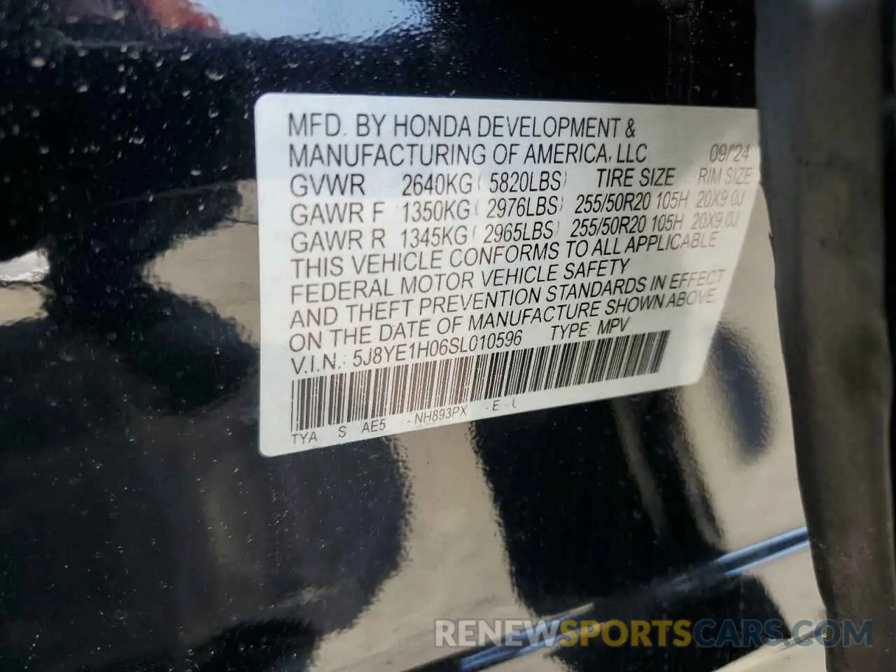 13 fotografías del automóvil dañado 5J8YE1H06SL010596 ACURA MDX 2025