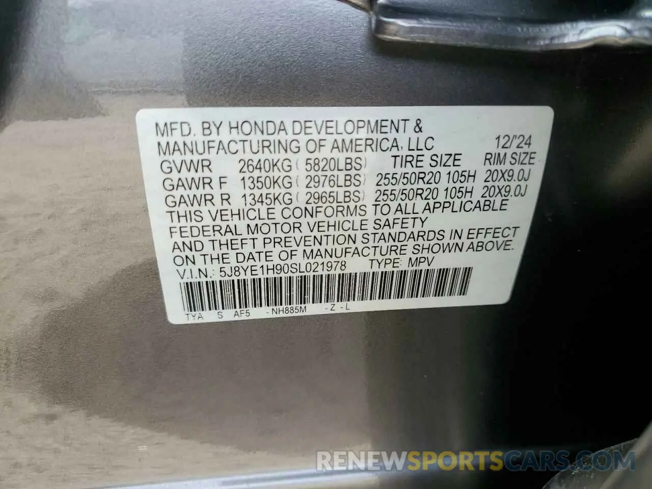 13 fotografías del automóvil dañado 5J8YE1H90SL021978 ACURA MDX 2025