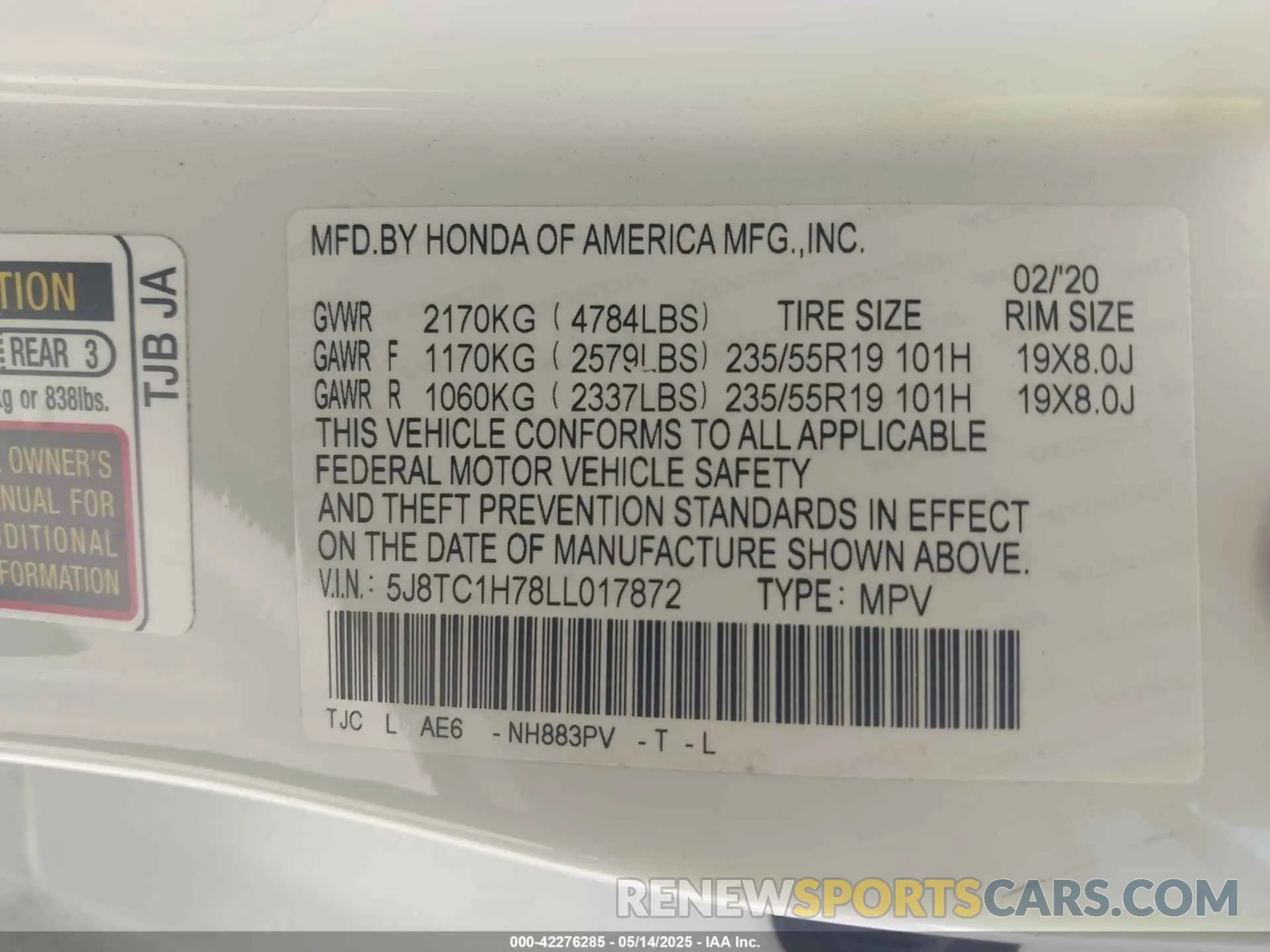 9 fotografías del automóvil dañado 5J8TC1H78LL017872 ACURA RDX 2020