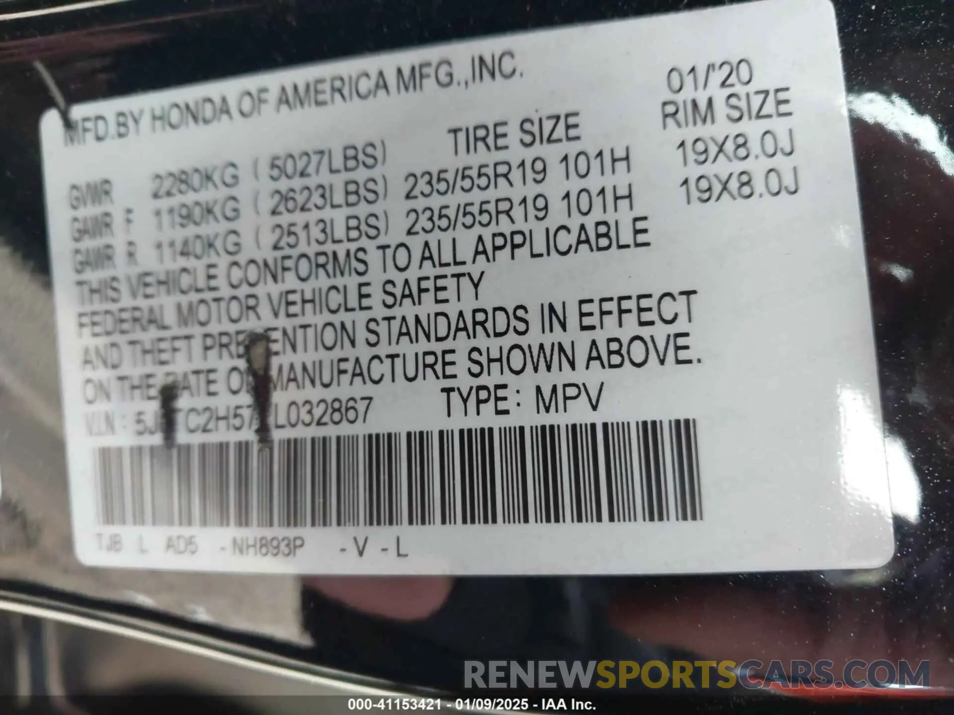 9 fotografías del automóvil dañado 5J8TC2H57LL032867 ACURA RDX 2020