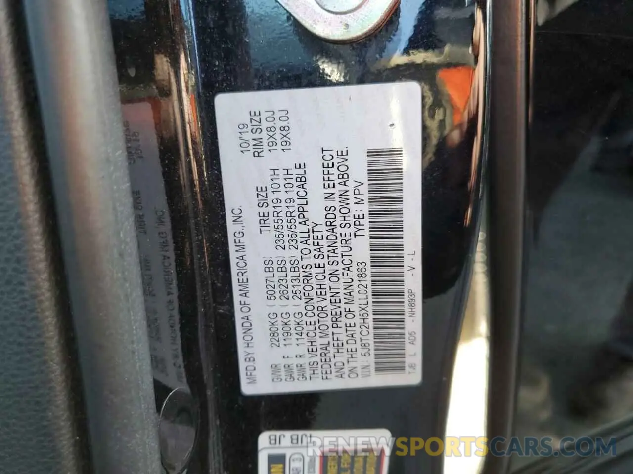 13 fotografías del automóvil dañado 5J8TC2H5XLL021863 ACURA RDX 2020