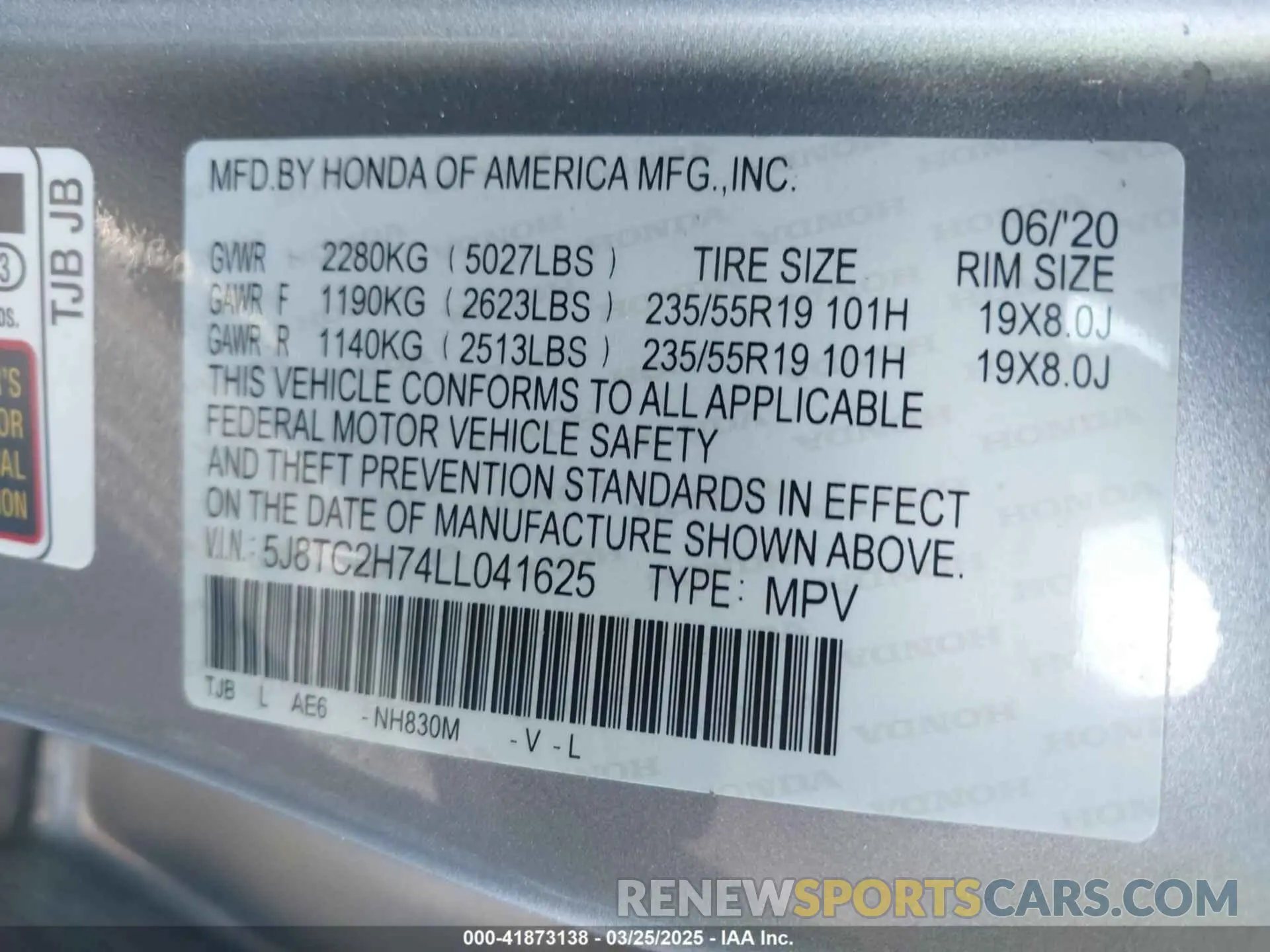 9 fotografías del automóvil dañado 5J8TC2H74LL041625 ACURA RDX 2020