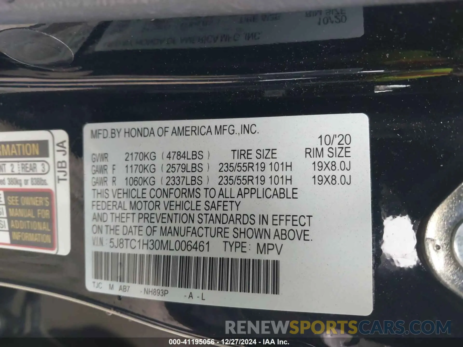 9 fotografías del automóvil dañado 5J8TC1H30ML006461 ACURA RDX 2021