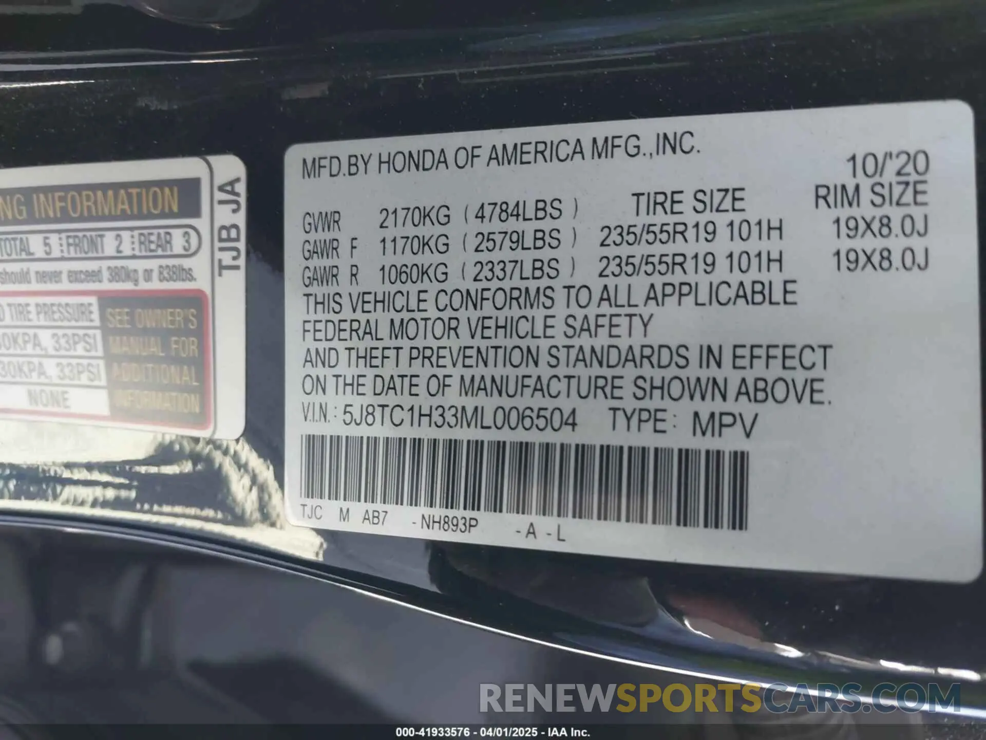 9 fotografías del automóvil dañado 5J8TC1H33ML006504 ACURA RDX 2021